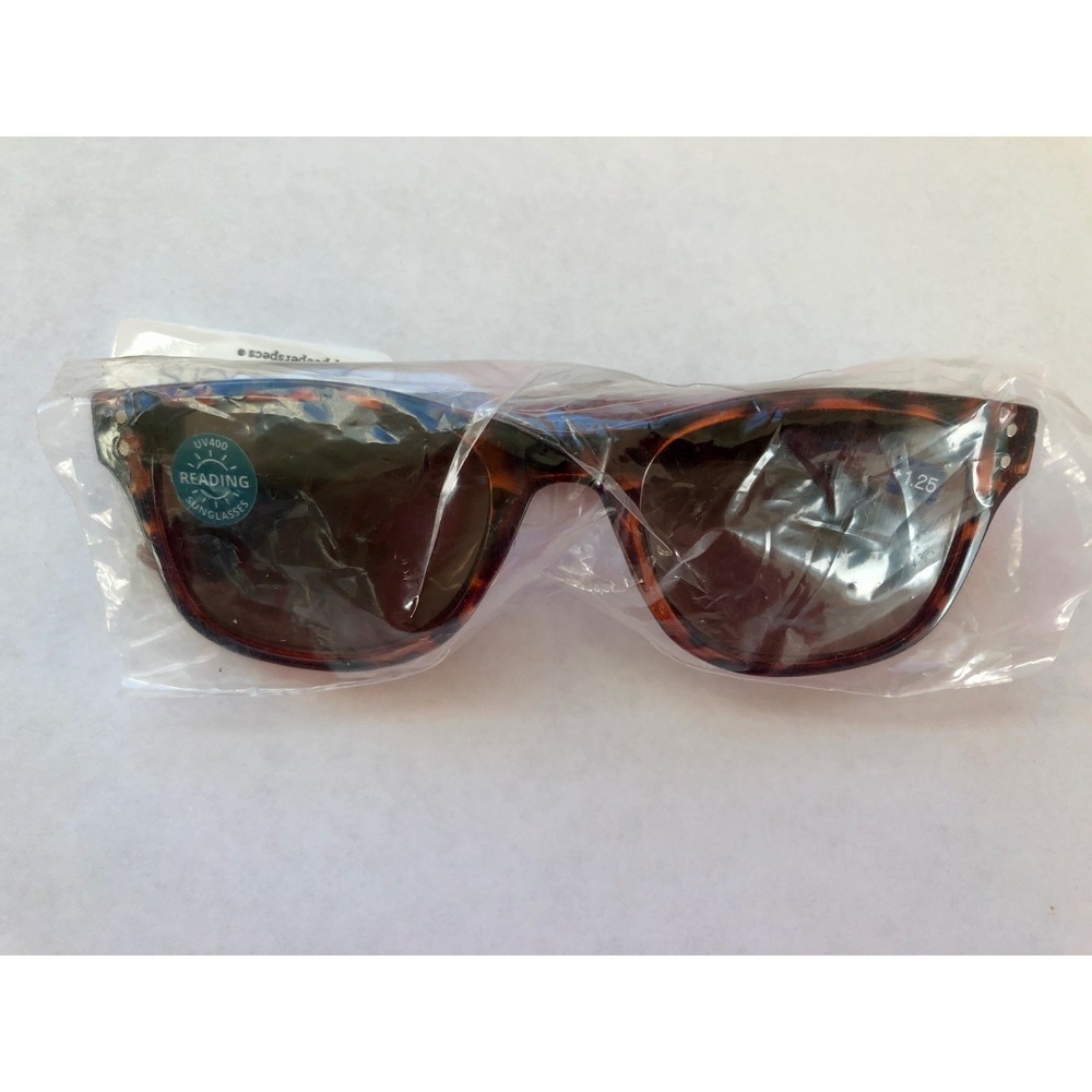 NEW CLARK TORTOISE‎ PEEPERS SUN READING GLASSES +1.25
